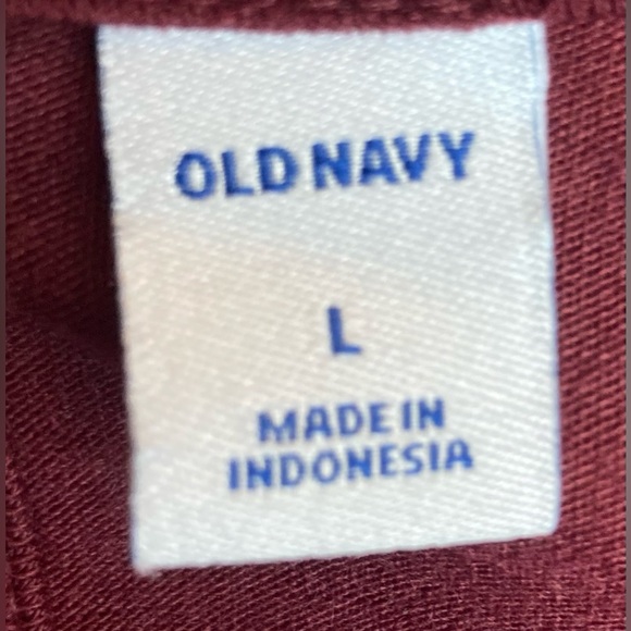 OLD NAVY Burgundy Comfy Long Sleeve Pull On Wide Leg Jumpsuit Criss Cross Waist - Picture 7 of 7